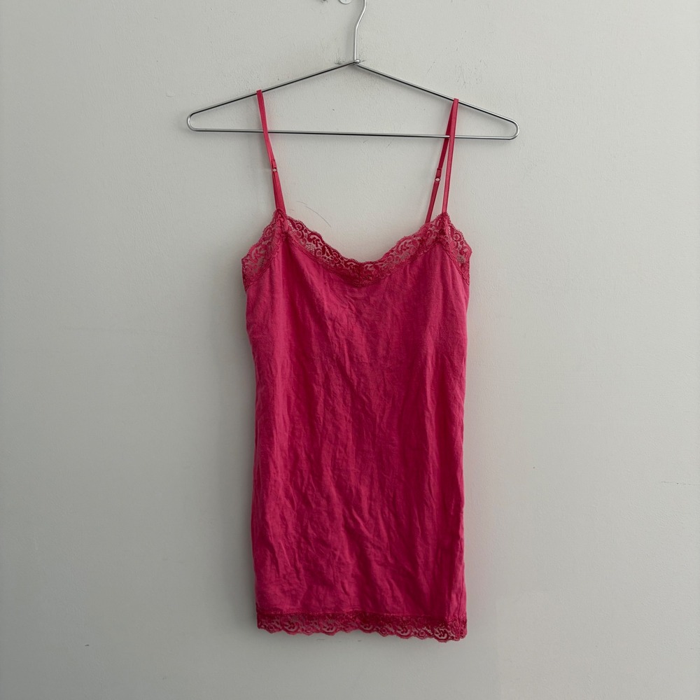 Aeropostale Pink Lace Trim Cami Tank Top Medium
